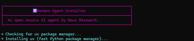 Hermes 安装界面